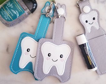 Happy Tooth - HandDesinfektionshalter, Desinfektionsmittel-Schlüsselanhänger, Desinfektions-Etui, Schlüsselanhänger, Bade- & Körpertasche