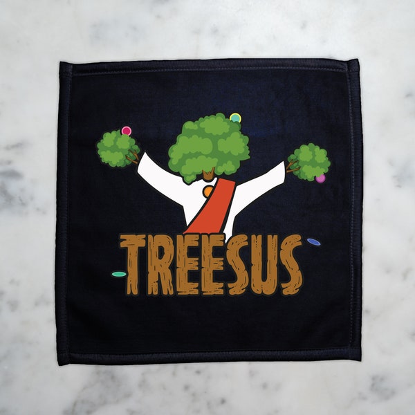 Treesus Disc Golf Towel, Frisbee Golf, Frolf, Golf Towel, Hand Towel, Disc Golf Gift, Disc Golfer Gift