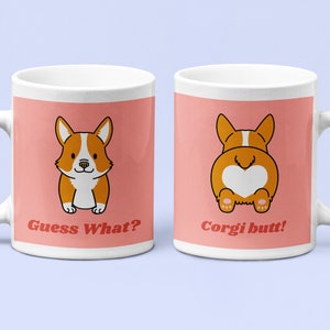 Corgi Butt Love Mug, Magic Morph Mug, Funny Gift, Corgi Lovers