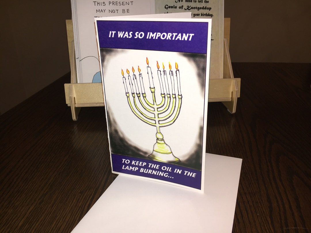 Menorah Hanukkah Holiday Card With Joint Holder Slot Etsy