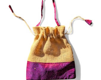 Recycled Sari and Jute Gift Bag