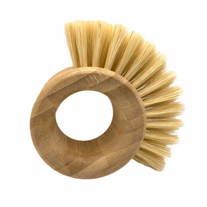 Bamboo Vegetable Brush, Plastic Free Zero Waste Kitchen Accessory, Bamboo Sisal Scrubbing Brush, Eco Friendly Gift , Housewarming present
