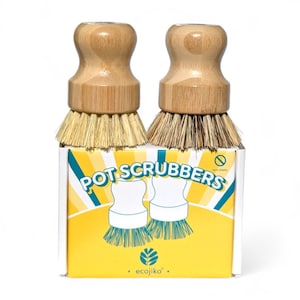 Eco Bamboo Scrubbing Brushes, Eco Friendly Gift, Zero Waste Present, Biodegradable Plastic Free Gift