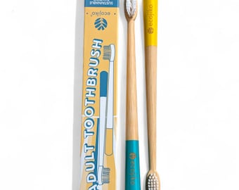 Bamboo Toothbrush 2-Pack: Eco-Friendly Adult Medium Bristles
