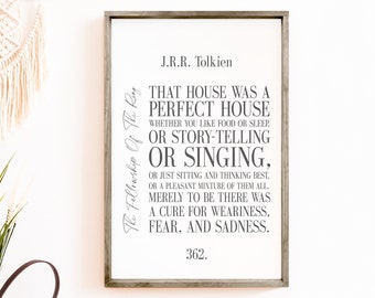 The Fellowship Of The Ring Quote - JRR Tolkien Quote Sign - Office Decor - Inspirational Quote - Farmhouse - Book Page Sign - Framed Signs