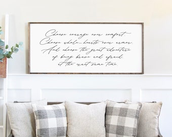 Choose Courage over Comfort | Sign wall quote | inspirational home office saying | inspirational letting go | Go out of your comfort zone