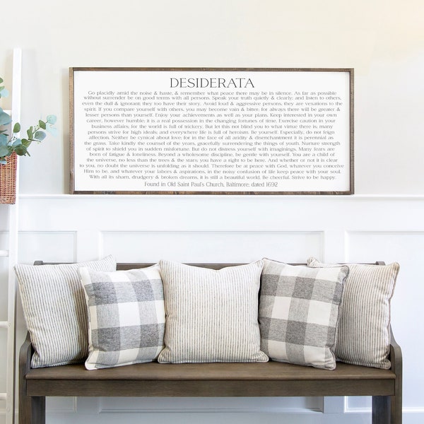 Desiderata Poem | Poetry Wall Art, Graduation Gift, Graduation Idea | Wooden Sign Decor For Above Couch | Inspirational Quote