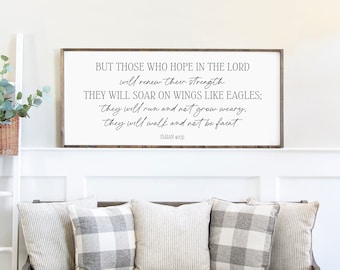 But those who hope | Isaiah 40:31 sign | wings like eagles sign | scripture wood sign | scripture sign | bible verse sign | living room sign