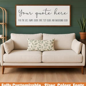 Custom Quote Sign – Personalized Wooden Wall Art – Pick Size, Font, Frame & Colors