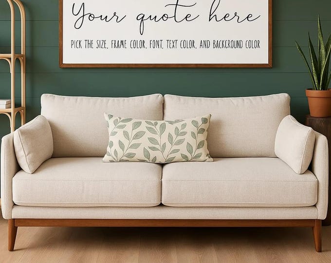 Custom Quote Sign – Personalized Wooden Wall Art – Pick Size, Font, Frame & Colors