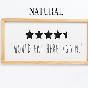 Może przedstawiać: Ramka z tabliczką z pięcioma gwiazdkami i tekstem "WOULD EAT HERE AGAIN."