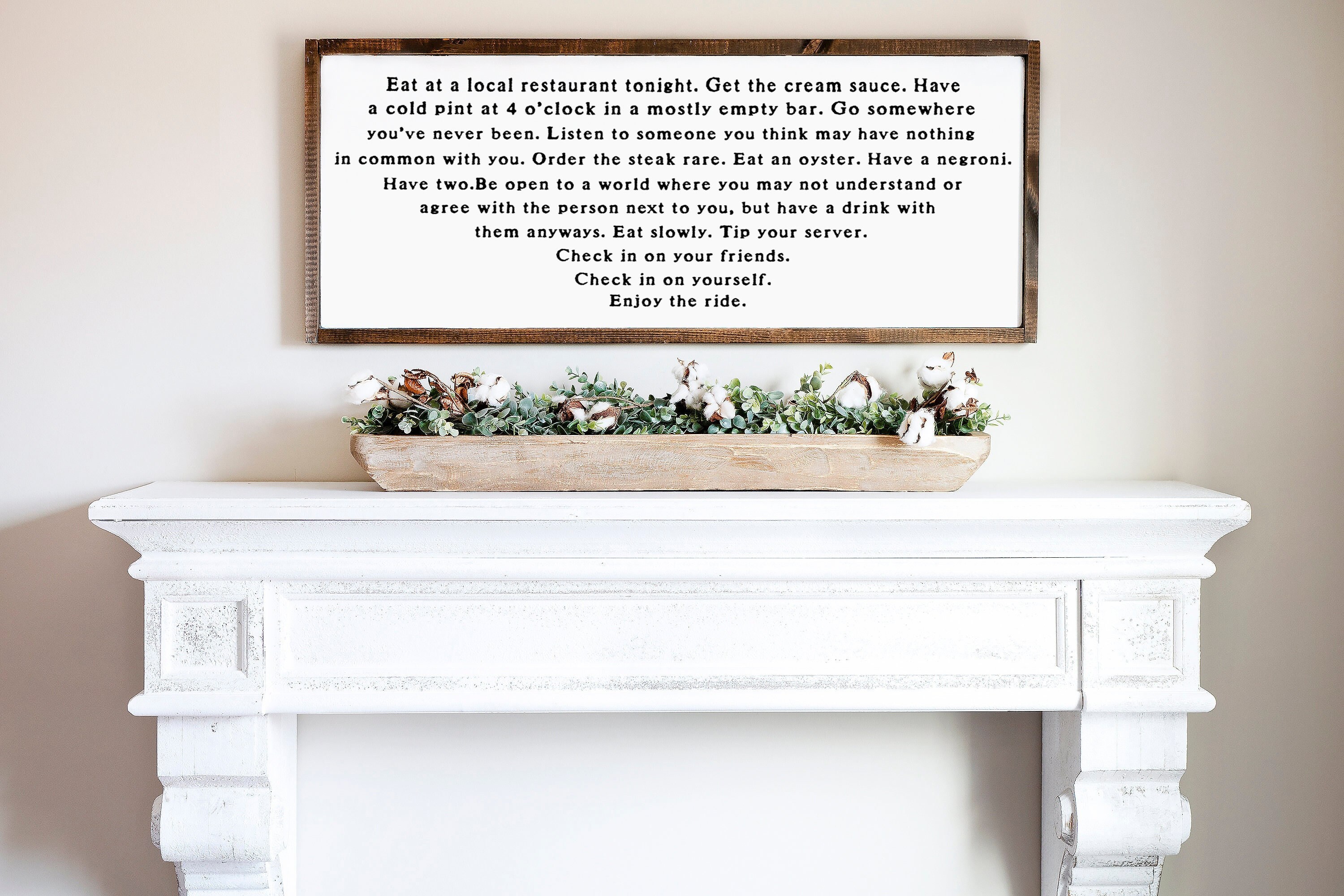 Eat at a local restaurant tonight..." Book Quote Sign | Wall Dining, Kitchen Décor | Kitchen Sign | Dining Room Wall Decor
