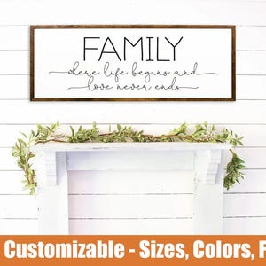 Family Quote Wood Sign - Modern Farmhouse Decor