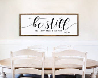 Be Still And Know That I am God - Bible Verse Wall Art - Bible Verse Sign - Scripture Wall Art - Framed Sign - Wood Framed Sign - Farmhouse