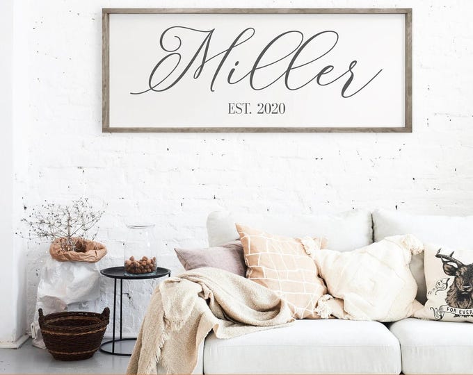 Personalized Last Name Wood Sign - Family Established Date