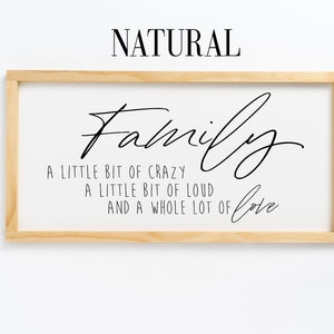 Family little bit crazy a little bit of loud a whole lot of love Wood Sign Home Decor Living Room Wall Ary Living Room Decor Signs image 4