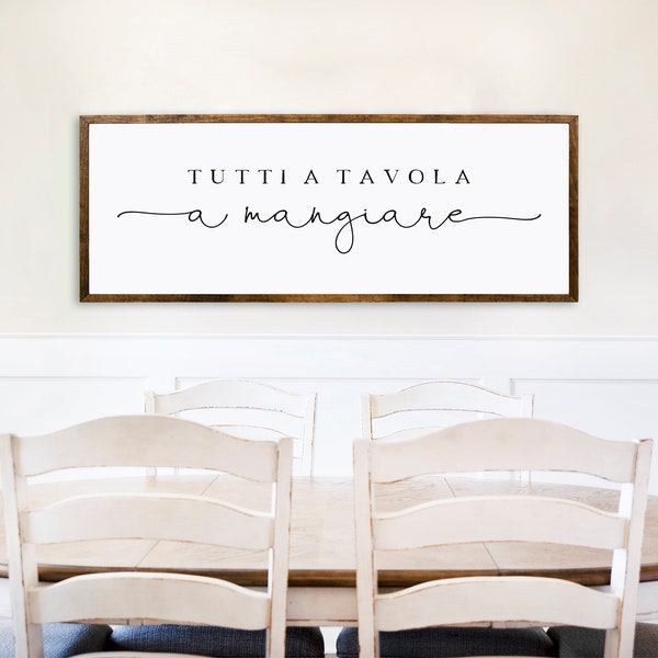 Tutti a Tavola a Mangiare - Eat Sign Mangia - Kitchen Sign Mangia Bene - Italian Kitchen - Kitchen Wall Decor - Home Decor - Wood Sign
