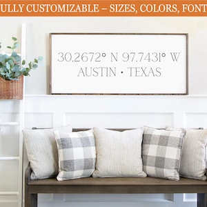 Latitude and Longitude Coordinates Sign - Latitude Longitude GPS - Customized Home Coordinates Sign - Coordinates Wall Art - Coordinate Sign