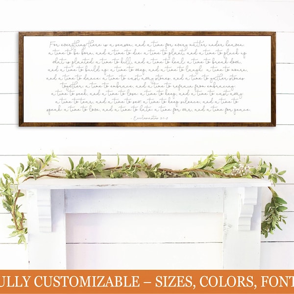 Ecclesiastes 3:1–2 Scripture Sign | “For Everything There Is a Season” Wall Art