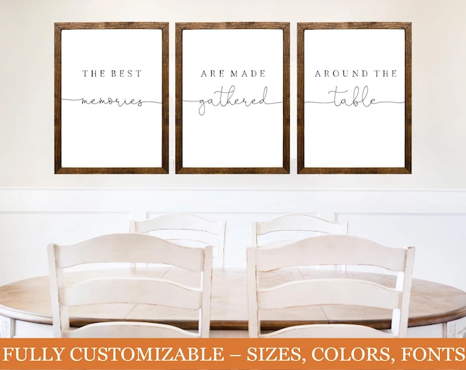 Farmhouse Kitchen Signs Set - Dining Room Wall Decor