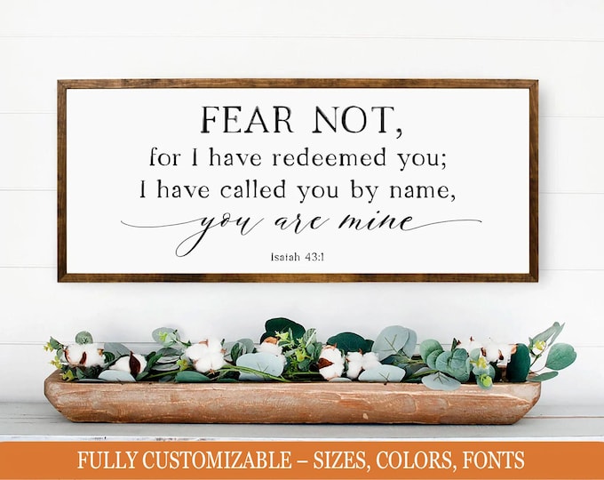 Fear Not I Have Redeemed You, Christian wall art