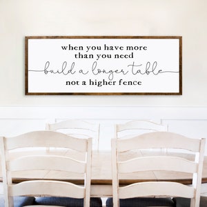 When You Have More Than You Need Build A Longer - Dining Room Wall Decor - Kitchen Signs - Kitchen Art - Dining Room Wall Art - Kitchen Sign