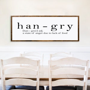 Hangry - Funny Kitchen Sign - Kitchen Signs - Funny Definition - Farmhouse Kitchen Signs - Wooden Signs - Kitchen Decor - Modern Farmhouse