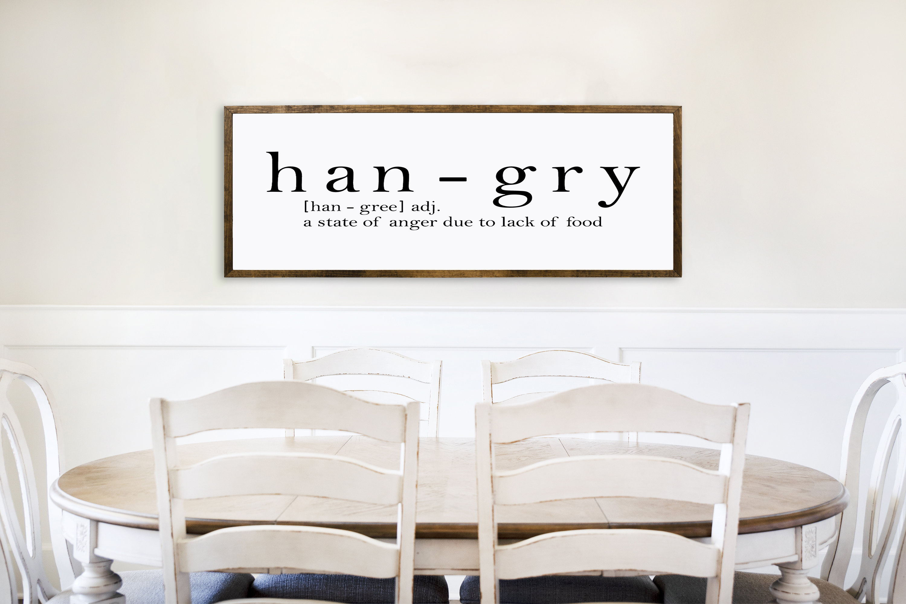 Hangry Funny Kitchen Farmhouse Style Wooden Wall Decor, Kitchen Wood Sign,  Rustic Style Wooden Sign, Country Kitchen Decor, Home Decor