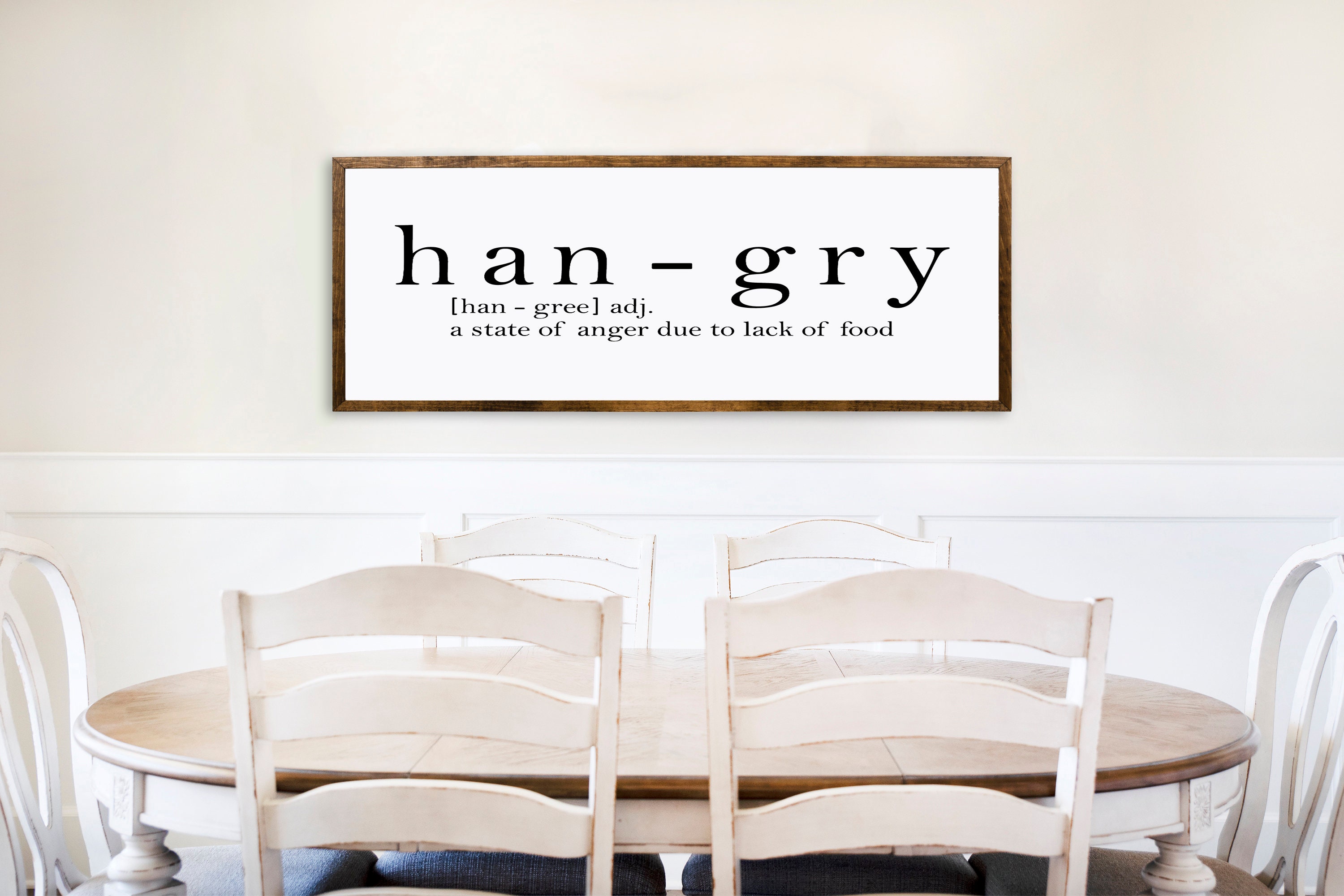 Hangry Definition Wall Art,Wood Framed Black Funny Kitchen Decor,11.7 –  ParisLoftHome