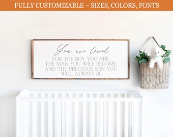 You Are Loved” Wood Sign | Inspirational Son Bedroom Decor & Nursery Gift