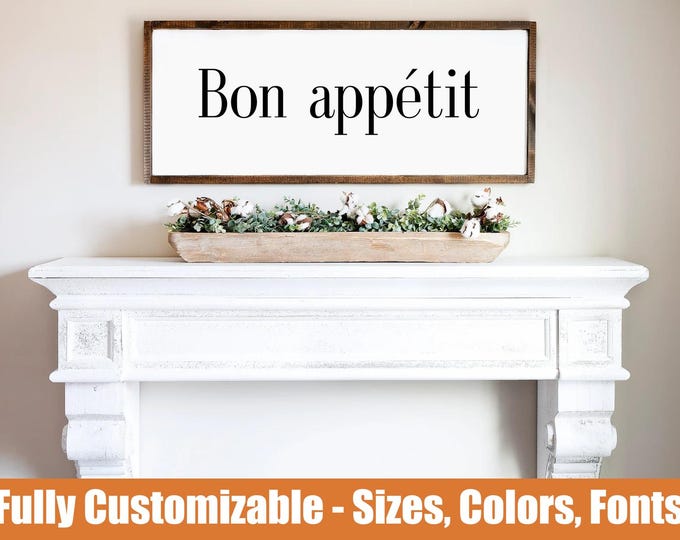 Bon Appétit, French farmhouse kitchen wall sign