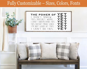 The Power of Yet, Growth Mindset Classroom Sign