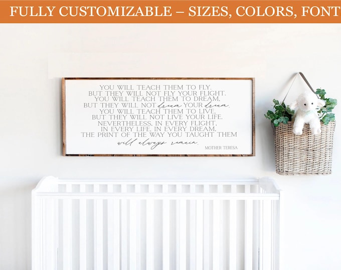 Mother Teresa Quote Sign – Inspirational Wooden Wall Decor, Rustic Christian Art