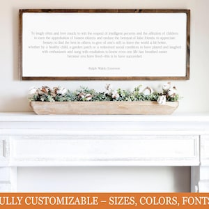 Inspirational Emerson Wood Sign | “To Laugh Often and Love Much” Quote Wall Art Bild 1