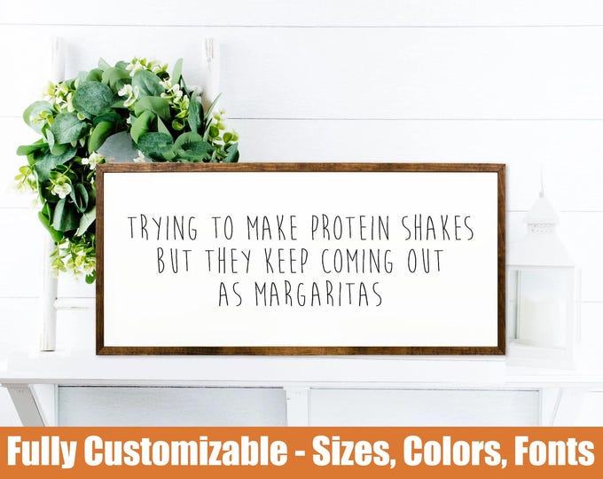 Trying to Make Protein Shakes, funny bar sign