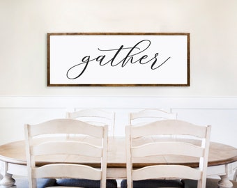 Gather Sign - Gather Sign for Dining Room - Large Gather Sign - Gather Wood Sign - Farmhouse Wall Decor - Dining Room Sign - Farmhouse Sign