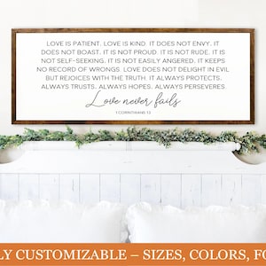 1 Corinthians 13 Sign – ‘Love Is Patient, Love Is Kind’ – Christian Wedding Decor