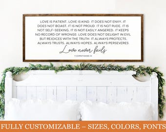 Love Is Patient Wood Sign – Christian Wedding Decor