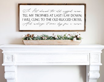 Old Rugged Cross Hymn Lyrics, Christian Art Print, Farmhouse Christian  Decor, Scripture Wall Art, Inspirational Song Wall Art, Unframed 