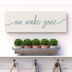 No Wake Zone, coastal lake house wooden sign