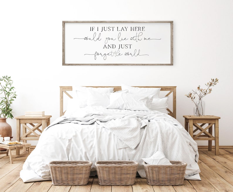 If I Lay Here - Bedroom Signs - Above Bed Decor - Wood Signs - Wood Wall art - Framed Wall Art - Bedroom Wall Decor - Above Bed Signs 