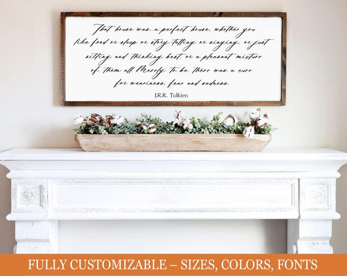 Tolkien Quote Wood Sign, Handmade Literary Wall Art