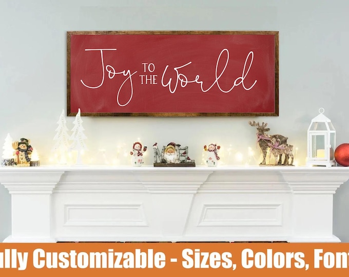 Joy to the World, Rustic Christmas mantle sign