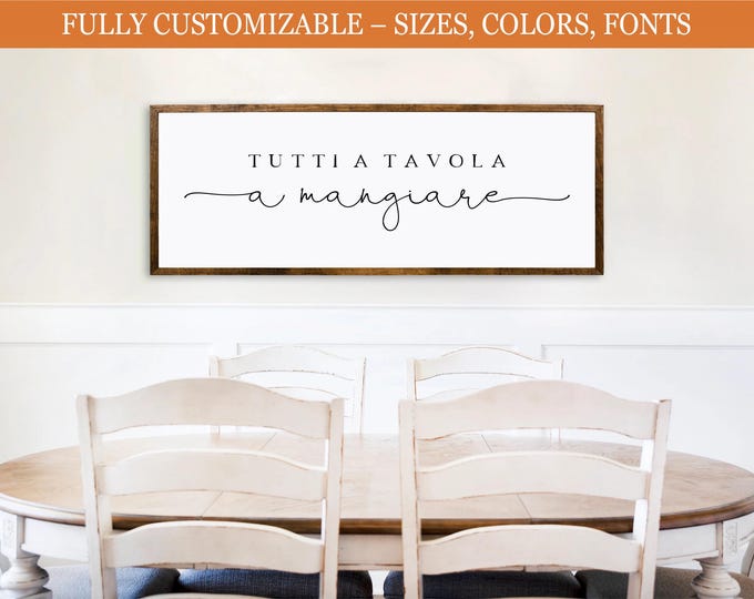 Tutti A Tavola a Mangiare, farmhouse kitchen sign