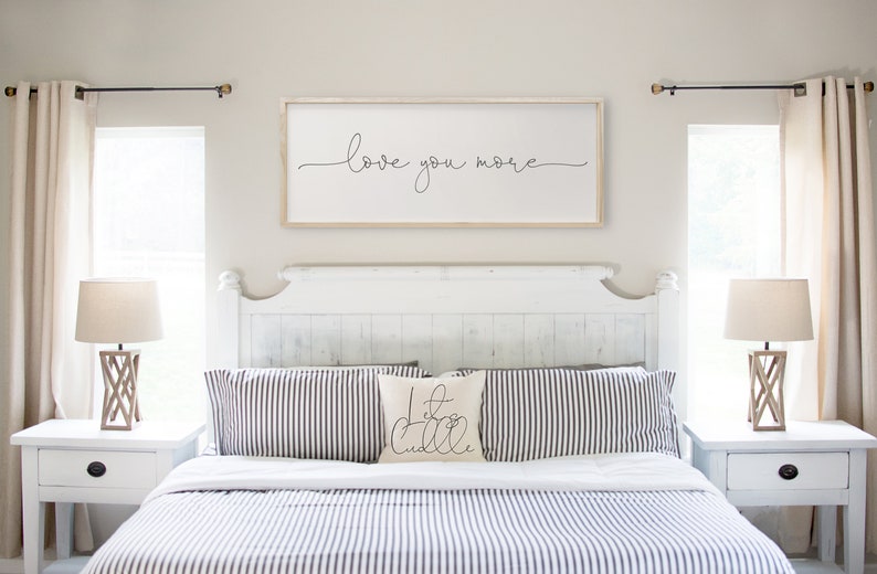 Love You More Bedroom Wall Decor Above Bed Love You More Love You More Sign Gift Sign Love You More Wall Art I Love You More Home Living Signs Kromasol Com