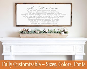 As I Sit In Heaven Poem Sign – Memorial Wall Art