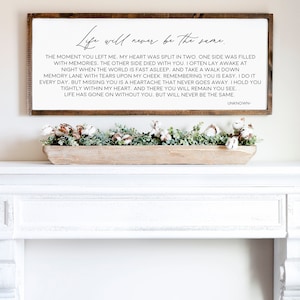 Life Will Never Be the Same Grief Quote Poem Typography |  Sign Wall Decor | Words of Sympathy | Bereavement Messages | Comfort