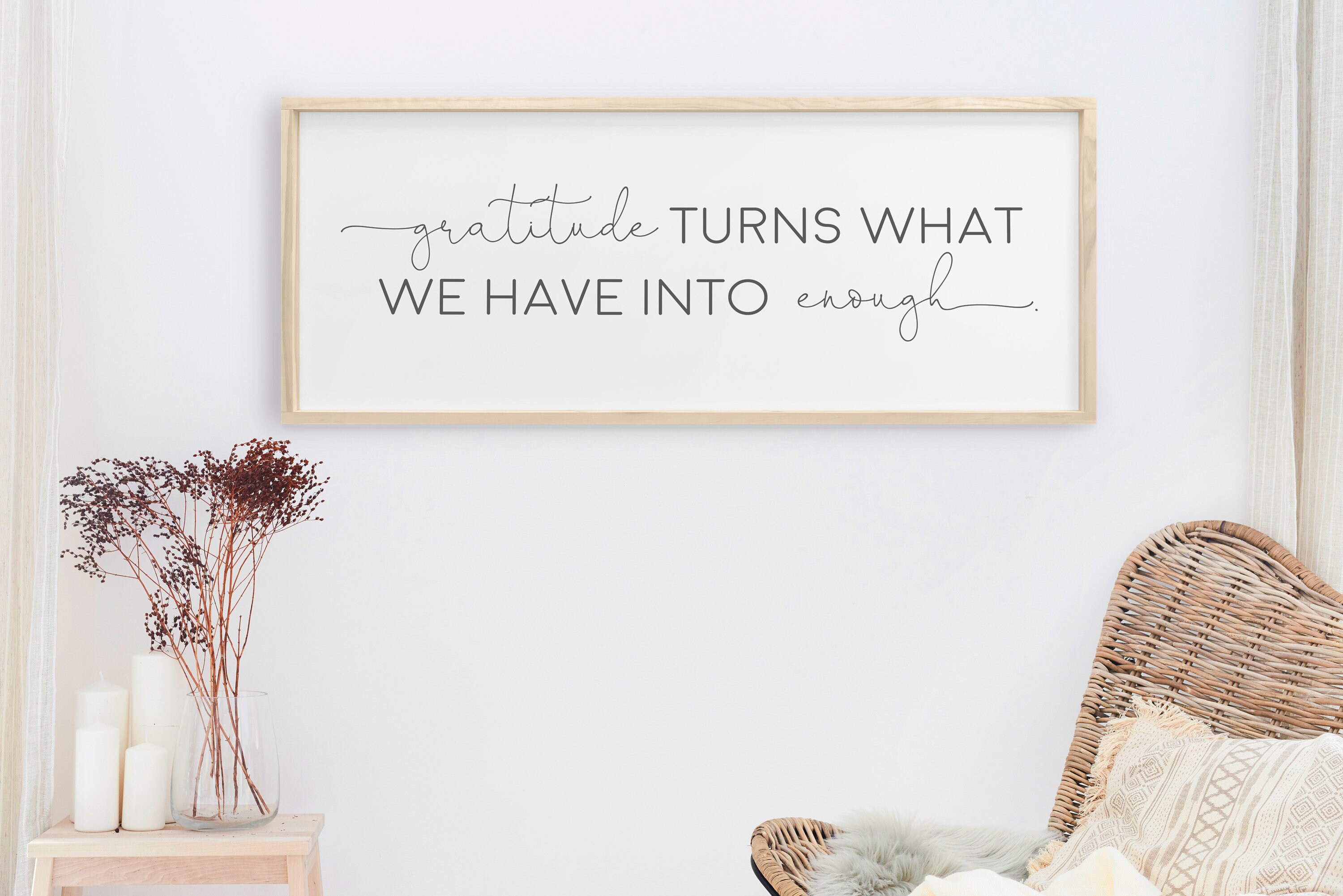 Gratitude Turns What We Have Into Enough Sign Inspirational | Etsy