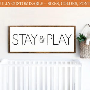 Playroom Decor - Play Sign -Let&#39;s Just Play - Let&#39;s Play Sign - Play Room Wall Decor - Play Sign For Playroom - Stay And Play - Playroom