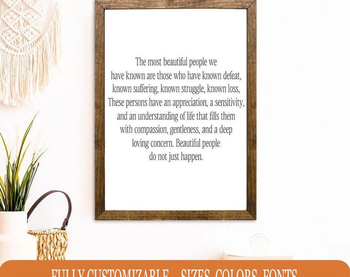 Most Beautiful People Quote Sign – Inspirational Wooden Wall Decor, Rustic Motivational Art